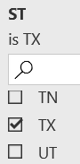 Filter box set to TX
