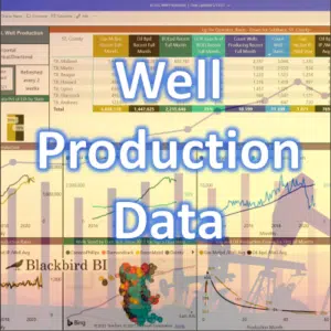 Picture of oil and gas well production data Power BI data report